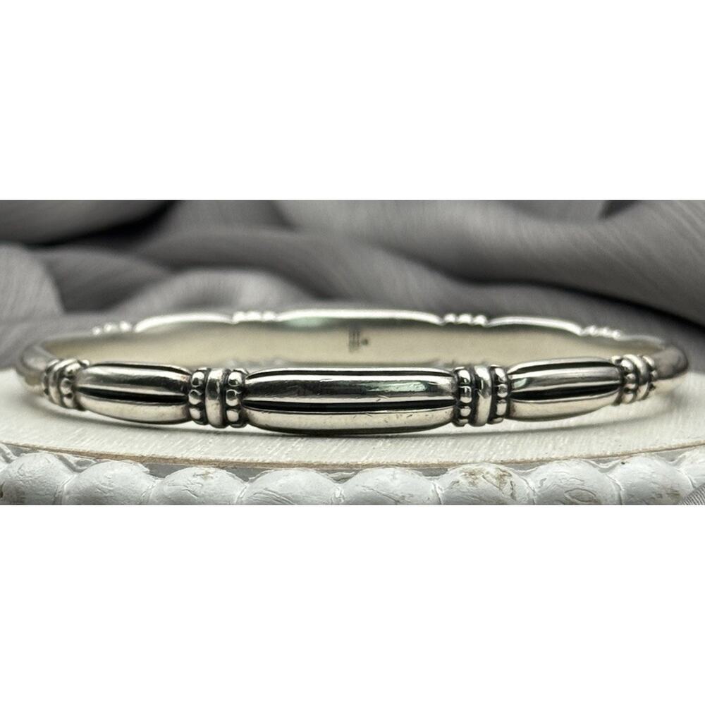 Rare Retired James Avery 925 Thatch Bangle Bracelet 35.20G / 7.5in/6mm
